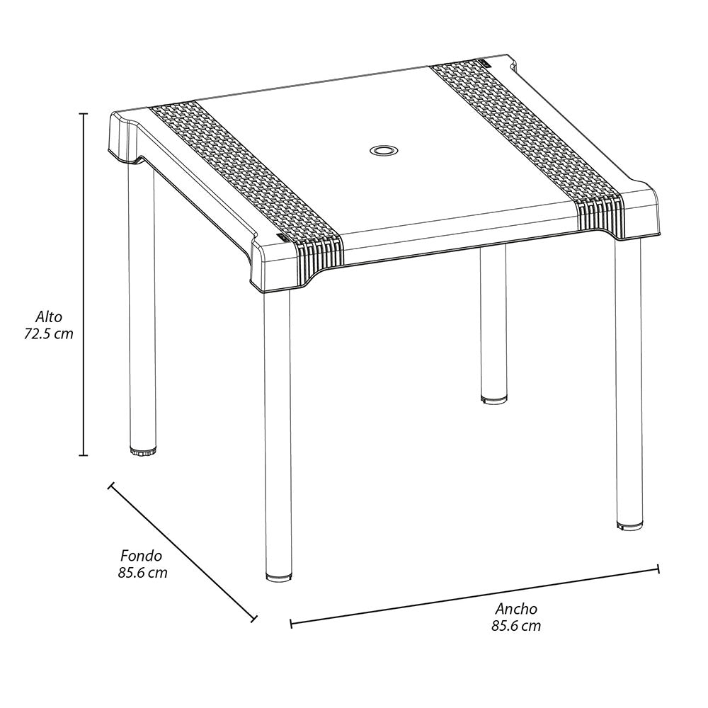 Mesa Auxiliar Rimax Shia Negro 85.6x72.5cm Cuadrado - MESAS AUXILIARES | Bylmo
