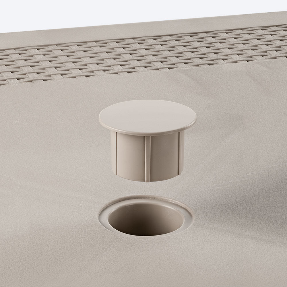 Mesa Auxiliar Rimax Shia Taupe 85.6x72.5cm Cuadrado - MESAS AUXILIARES | Bylmo