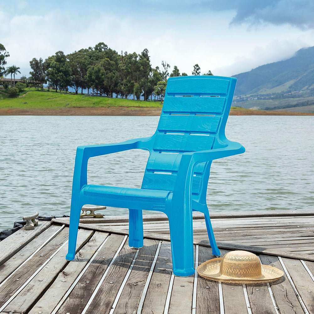 Silla Playera Rimax Barú Azul Turquesa 67.5x89.1cm con Apoya Brazos y con Espaldar - SILLAS DE EXTERIOR | Bylmo