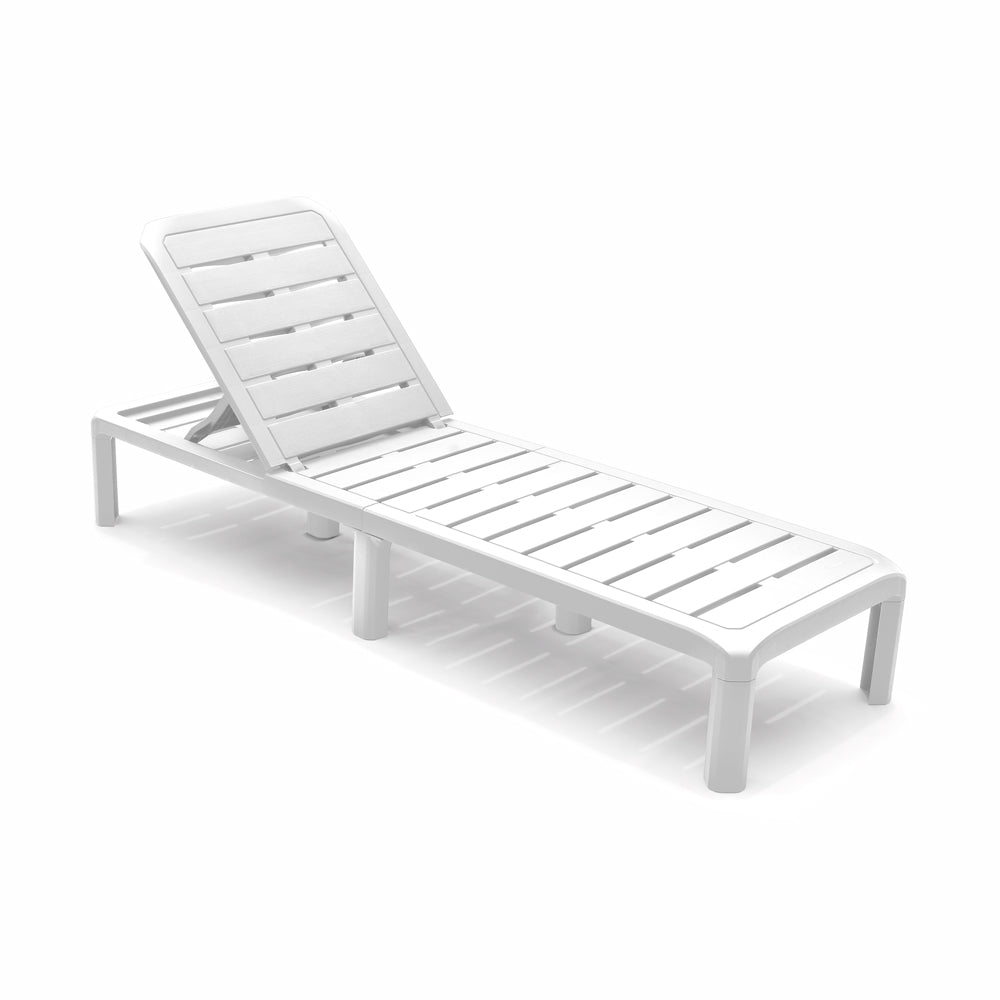 Cama Asoleadora Rimax Barú Blanco 57.5x29cm con Espaldar - SILLAS DE EXTERIOR | Bylmo