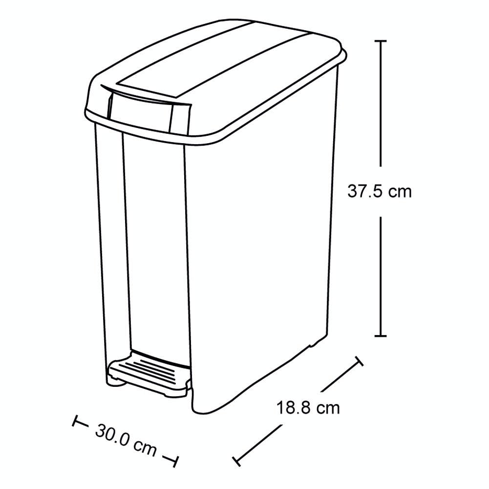 Basurero Rimax Blanco 30x37.5cm de 10 Litros para Aprovechables con Tapa De Pedal - BASUREROS Y PAPELERAS | Bylmo