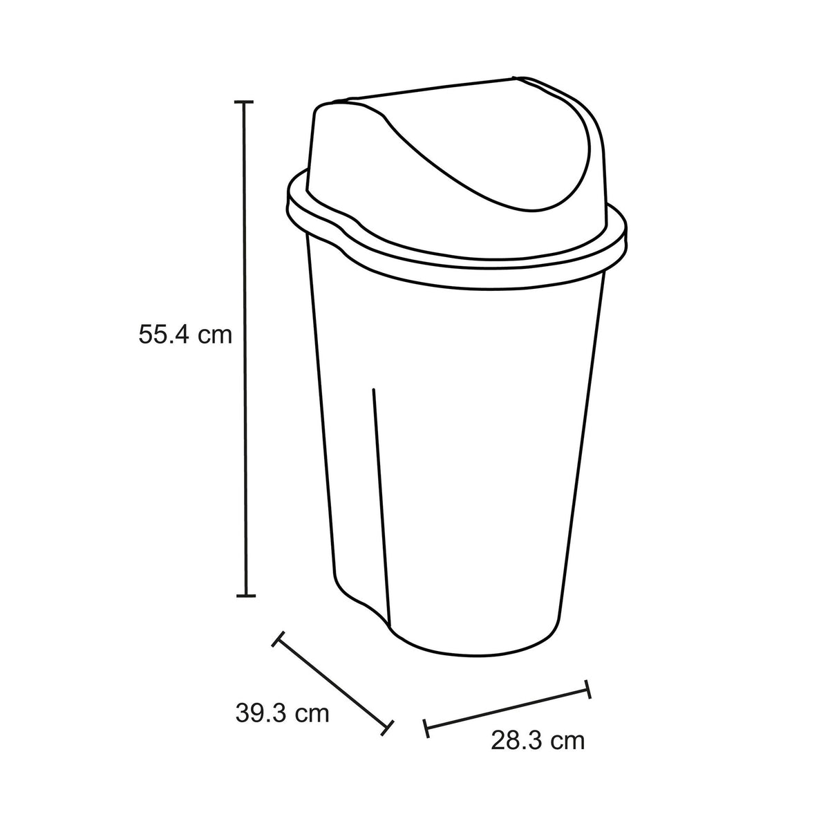 Papelera Rimax Style Verde 39.3x55.4cm de 25 Litros para Organicos con Tapa Basculante - BASUREROS Y PAPELERAS | Bylmo