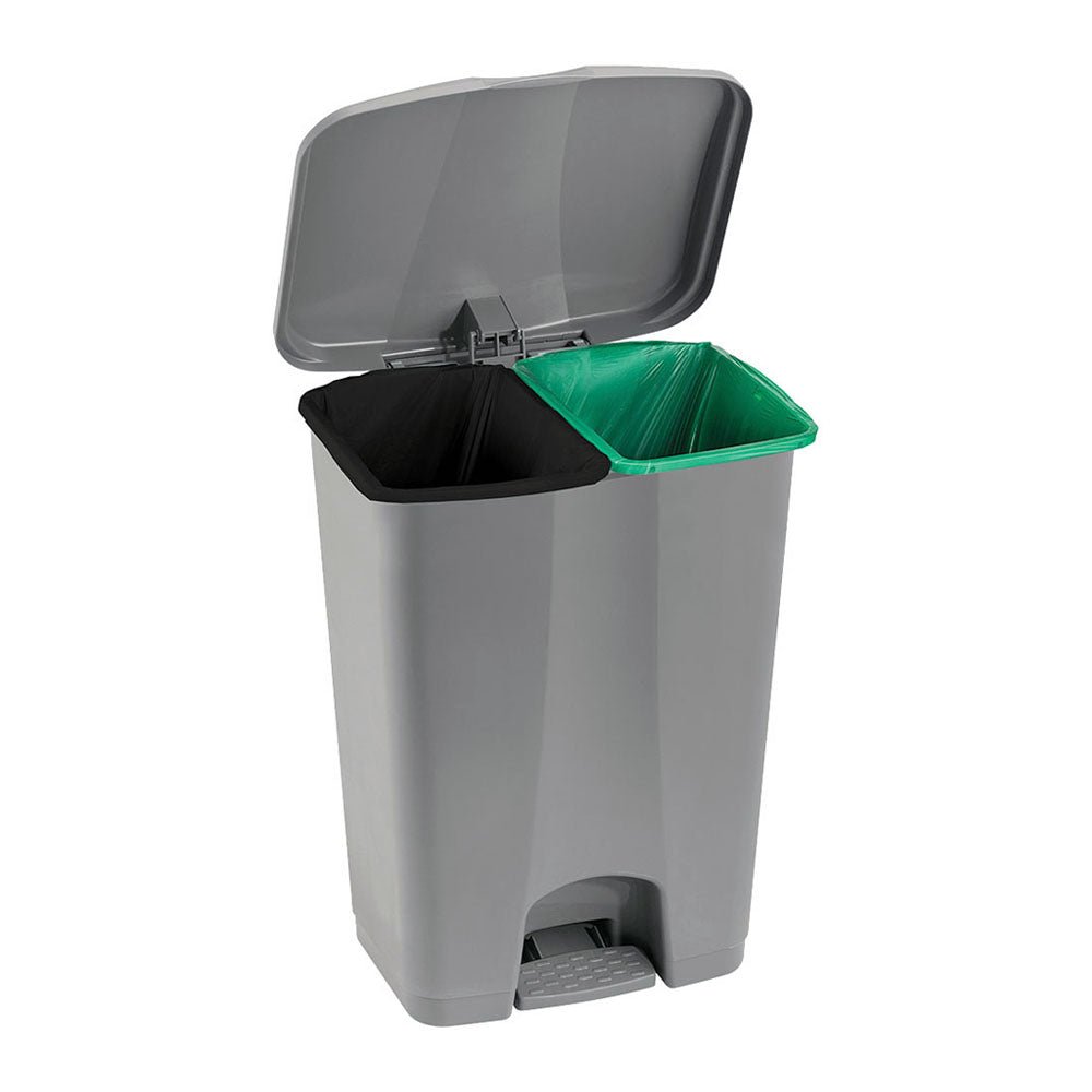 Basurero Rimax Gris 43.6x60cm de 60 Litros para Multiusos con Tapa De Pedal - BASUREROS Y PAPELERAS | Bylmo