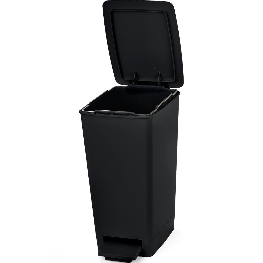 Basurero Rimax Slim Negro 28x35cm de 8 Litros para Multiusos con Tapa De Pedal - BASUREROS Y PAPELERAS | Bylmo