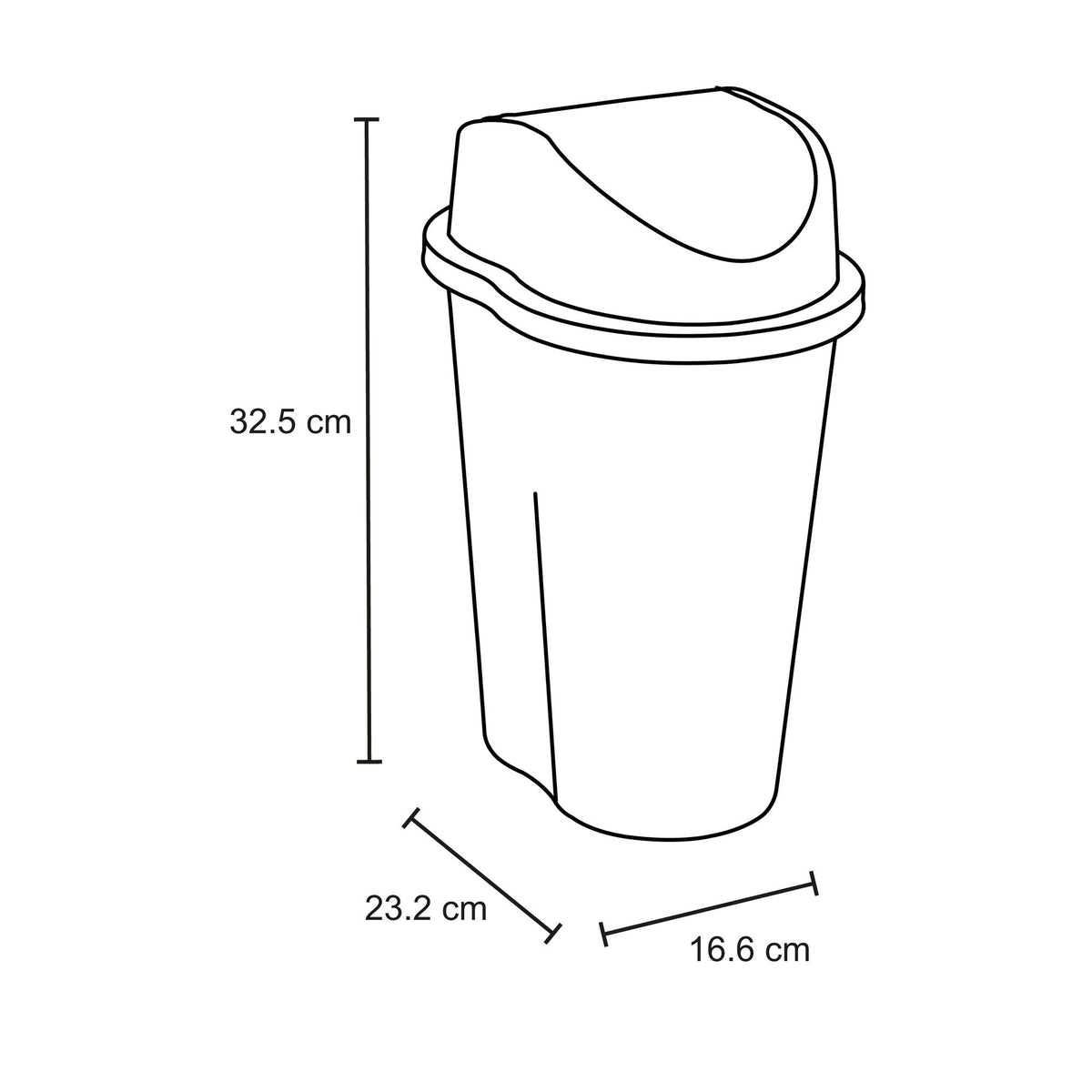 Papelera Rimax Style Taupe 23.2x32.5cm de 5 Litros para Multiusos con Tapa Basculante