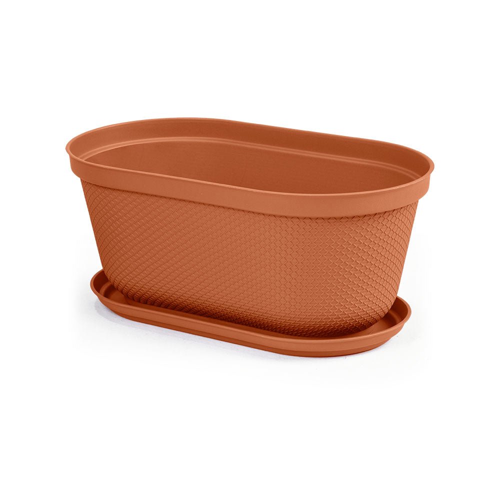 Matera de Mesa Rimax Rafia Terracota 40.5x18.1cm Ovalado con Orificio de Drenaje - MATERAS DE MESA | Bylmo