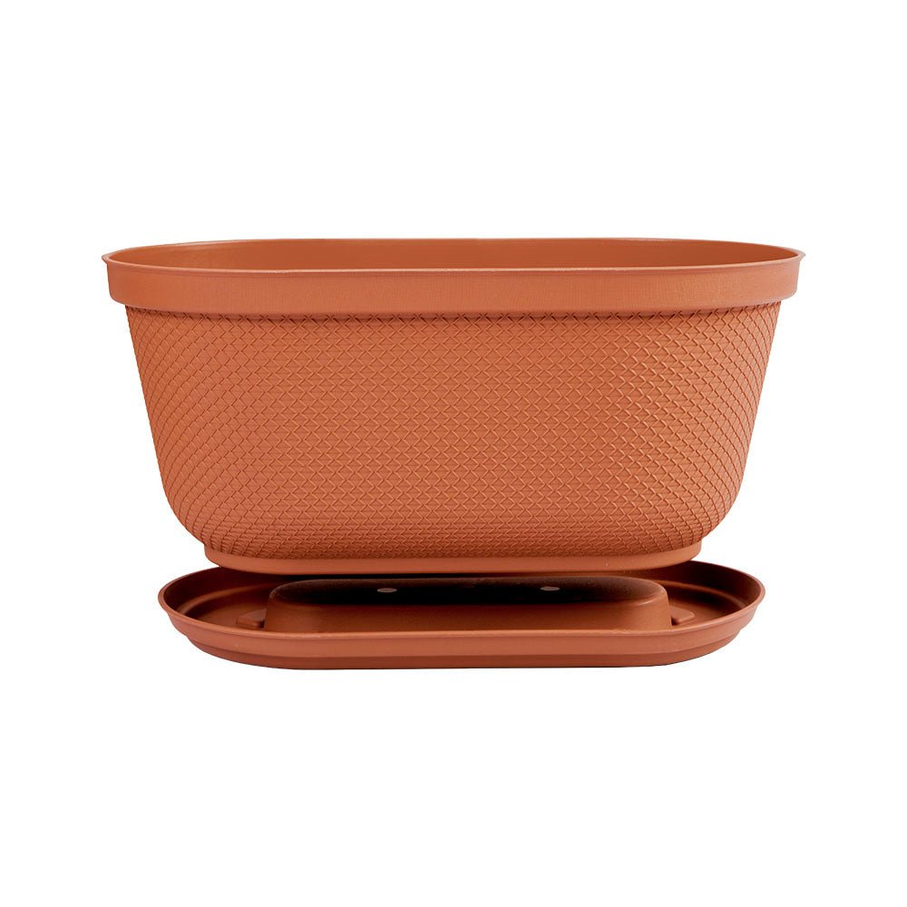 Matera de Mesa Rimax Rafia Terracota 40.5x18.1cm Ovalado con Orificio de Drenaje - MATERAS DE MESA | Bylmo