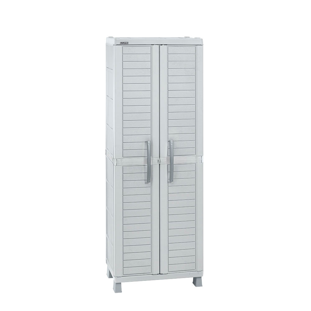 Armario de Aseo Rimax Barú Gris Claro 65x189cm para Organizar con Dos Puertas - MUEBLES DE ASEO Y ROPAS | Bylmo