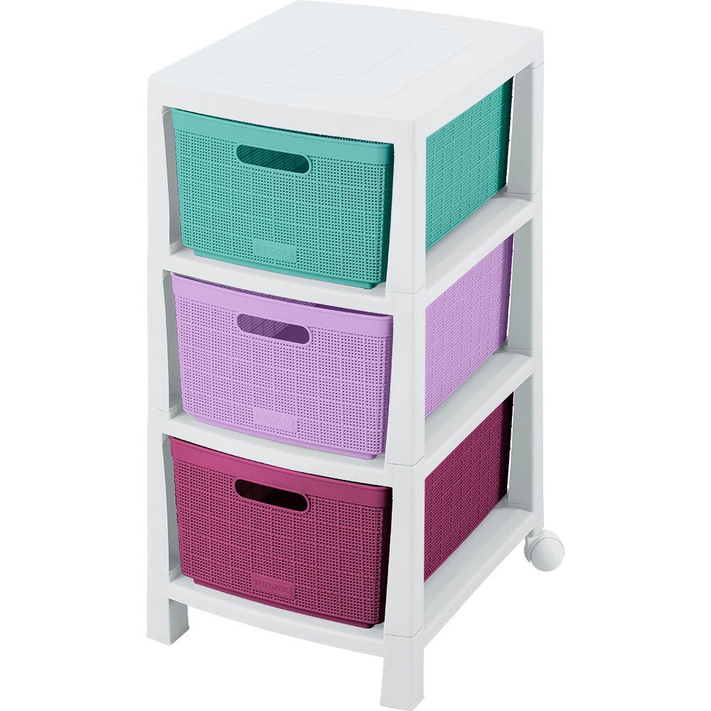Cajonera Rimax Fique Glam Multicolor 39.4x66.7cm de Tres Hileras con Tres Cajones - CAJONERAS Y COMODAS | Bylmo