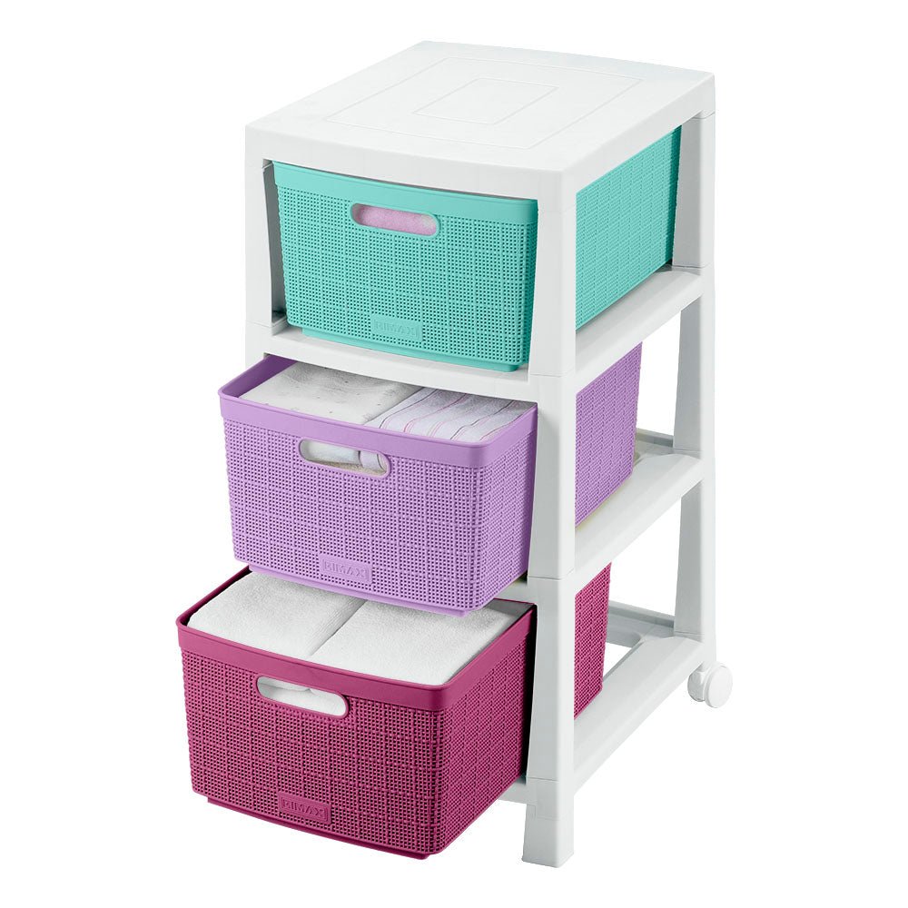 Cajonera Rimax Fique Glam Multicolor 39.4x66.7cm de Tres Hileras con Tres Cajones - CAJONERAS Y COMODAS | Bylmo