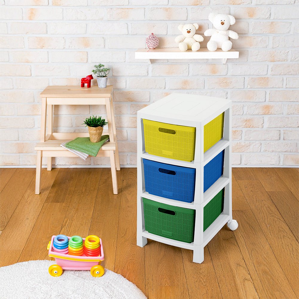 Cajonera Rimax Fique Aventura Multicolor 39.4x66.7cm de Tres Hileras con Tres Cajones - CAJONERAS Y COMODAS | Bylmo