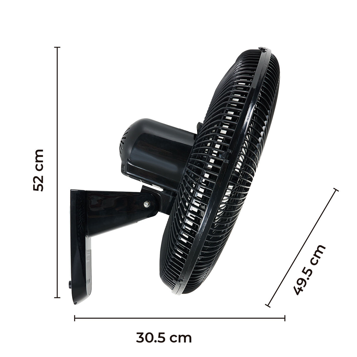 Ventilador de Pared Kalley Negro 49.5x52cm de 3 Velocidades con Temporizador - VENTILADORES | Bylmo