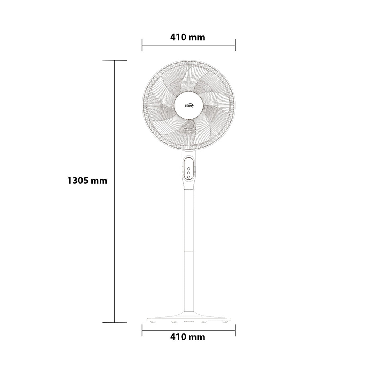 Ventilador de Piso Kalley Negro 45x69.5cm de 12 Velocidades con Temporizador - VENTILADORES | Bylmo