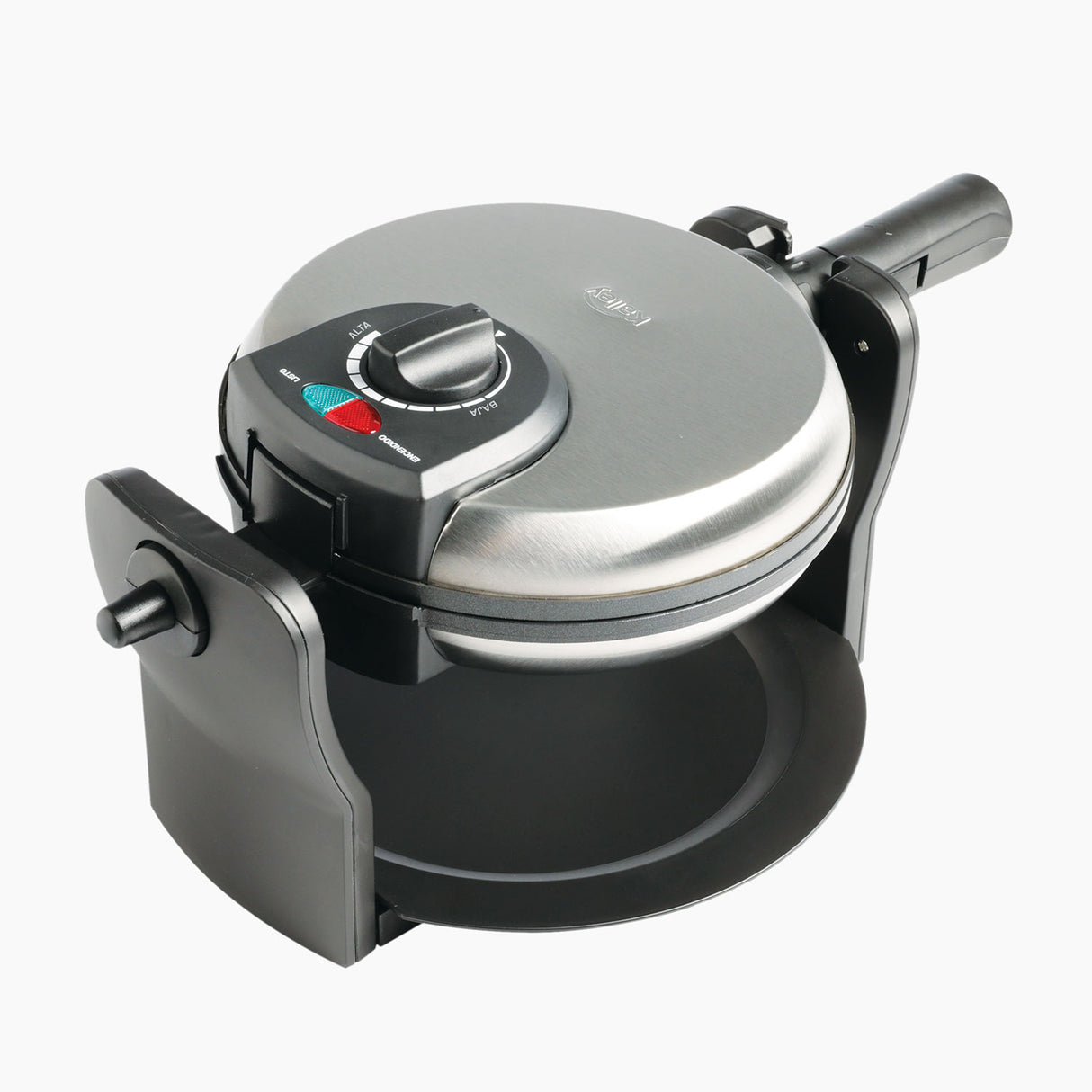 Waflera Kalley Gris y Negro 39.5x18cm con Un Puesto de Cocción - SANDUCHERAS Y WAFLERAS | Bylmo