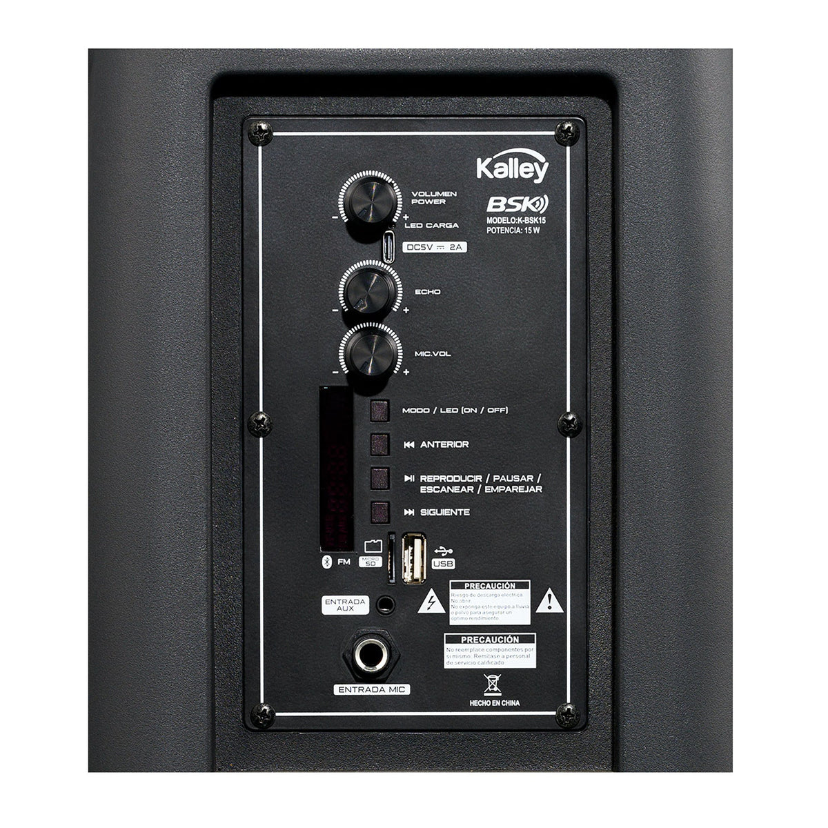 Parlante Kalley Negro 24.4x57.5cm con Conexión Bluetooth