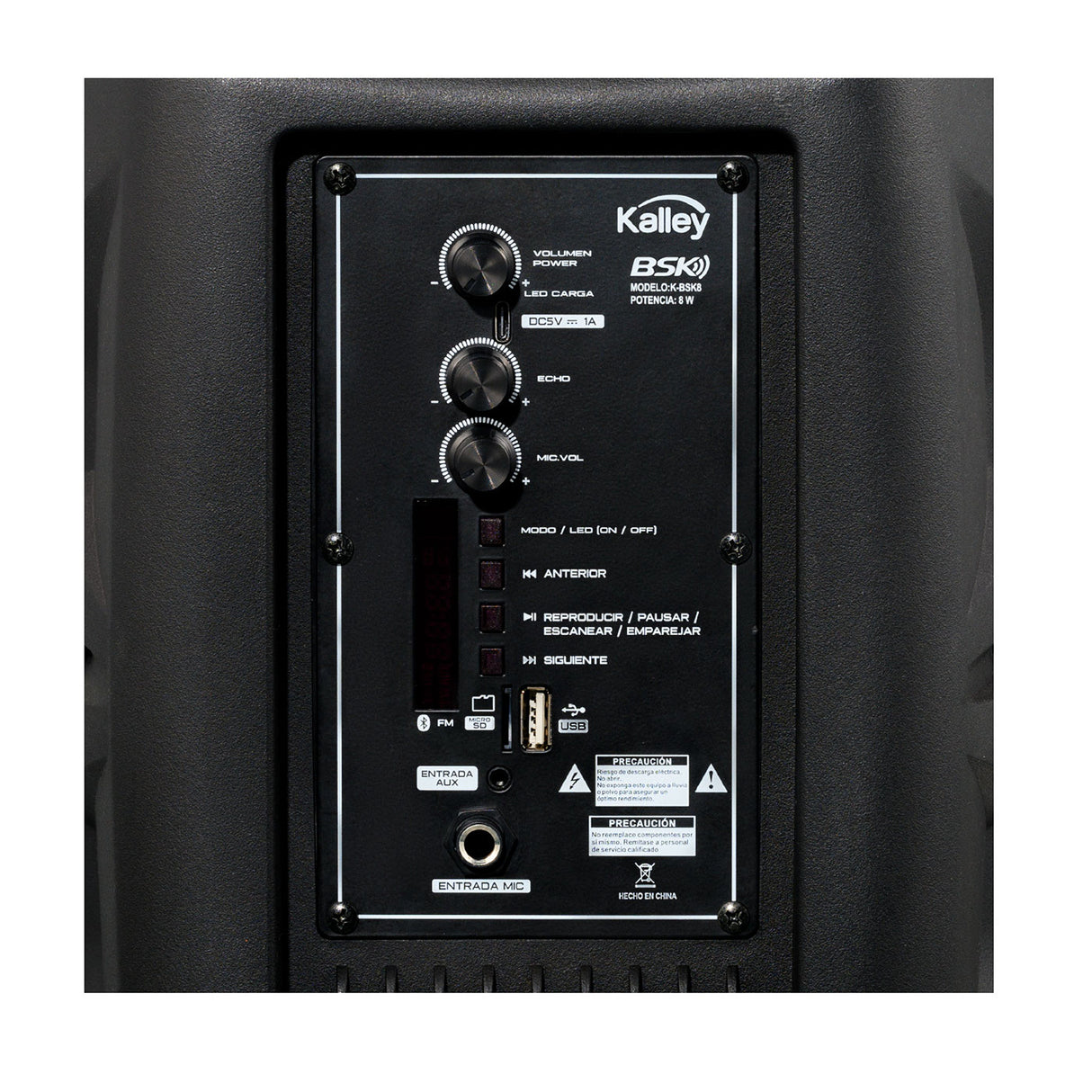 Parlante Kalley Negro 24.4x36.6cm Portátil con Conexión Bluetooth - PARLANTES | Bylmo