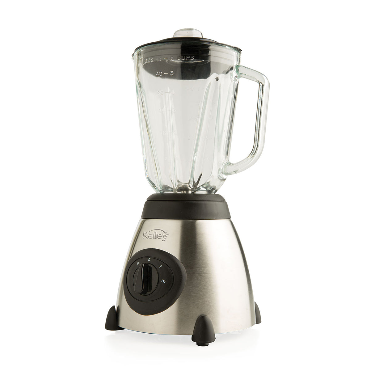 Licuadora Kalley Gris y Negro 18.8x39.7cm de Cuatro Aspas para 1.5 Litros y Dos Velocidades - LICUADORAS Y PROCESADORES | Bylmo