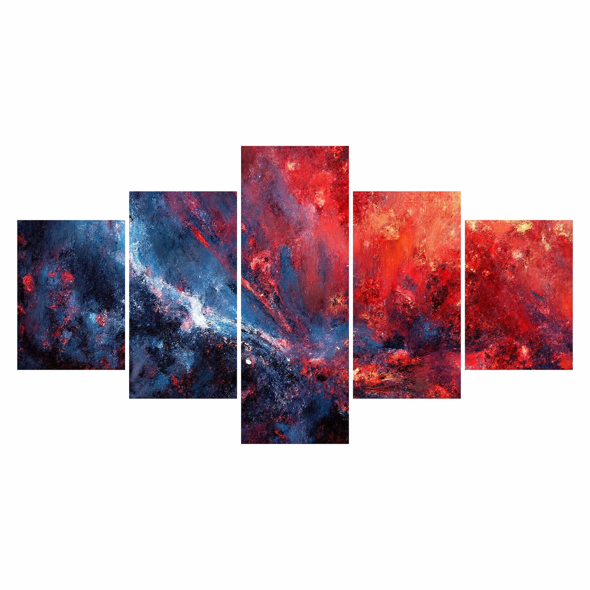 Cuadro decorativo en 5 Piezas Lienzo Marea Espacial 134x72cm - CUADROS | Bylmo