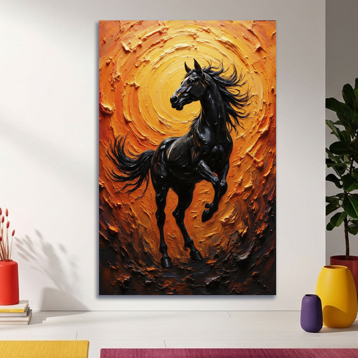 Cuadro decorativo Lienzo Caballo del Sol 60x93cm - CUADROS | Bylmo