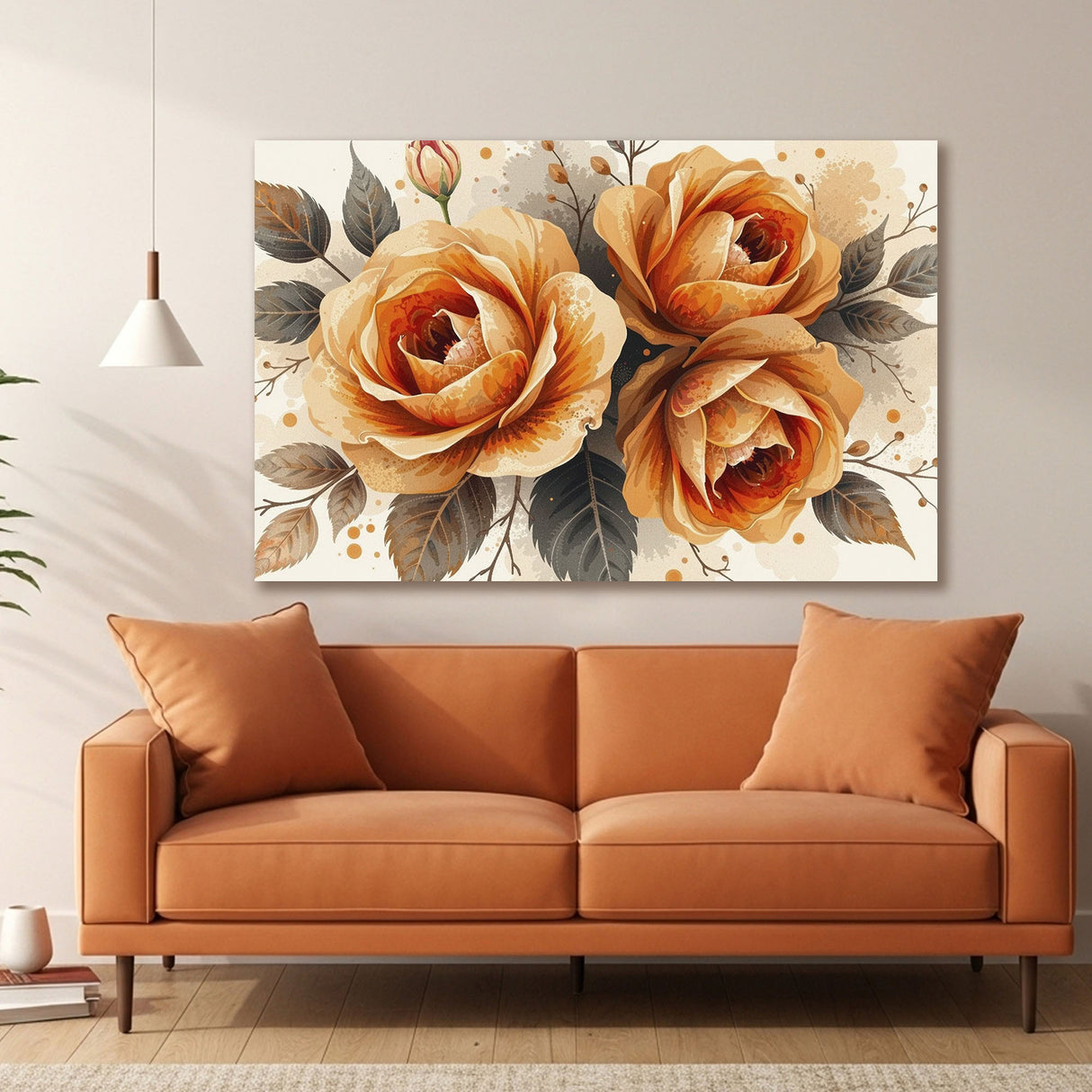 Cuadro decorativo Lienzo Arte Floral Cálida 60x93cm - CUADROS | Bylmo