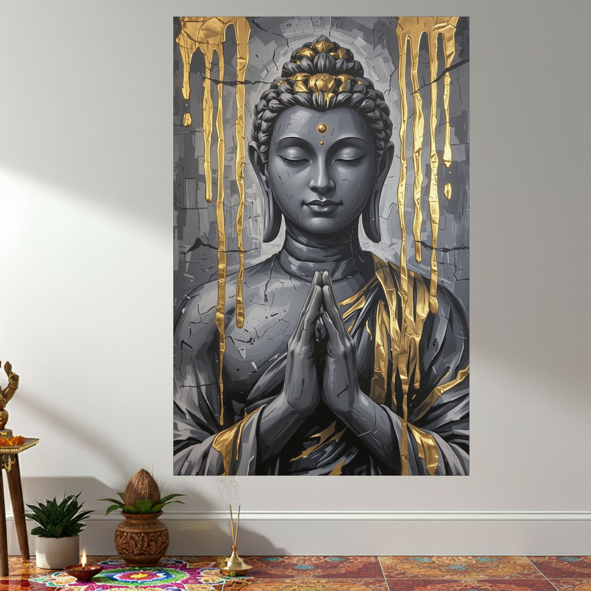 Cuadro decorativo Lienzo Buda Dorado 60x93cm - CUADROS | Bylmo