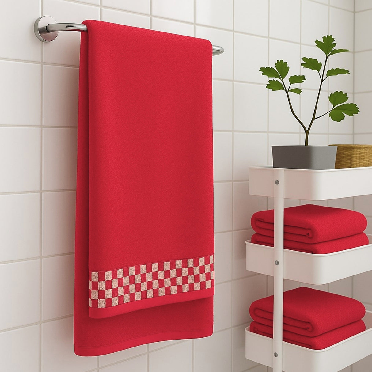 Toalla de Cuerpo Cannon rojo 70x140cm Fondo Entero Ultrasuave y Absorción Alta - TOALLAS | Bylmo