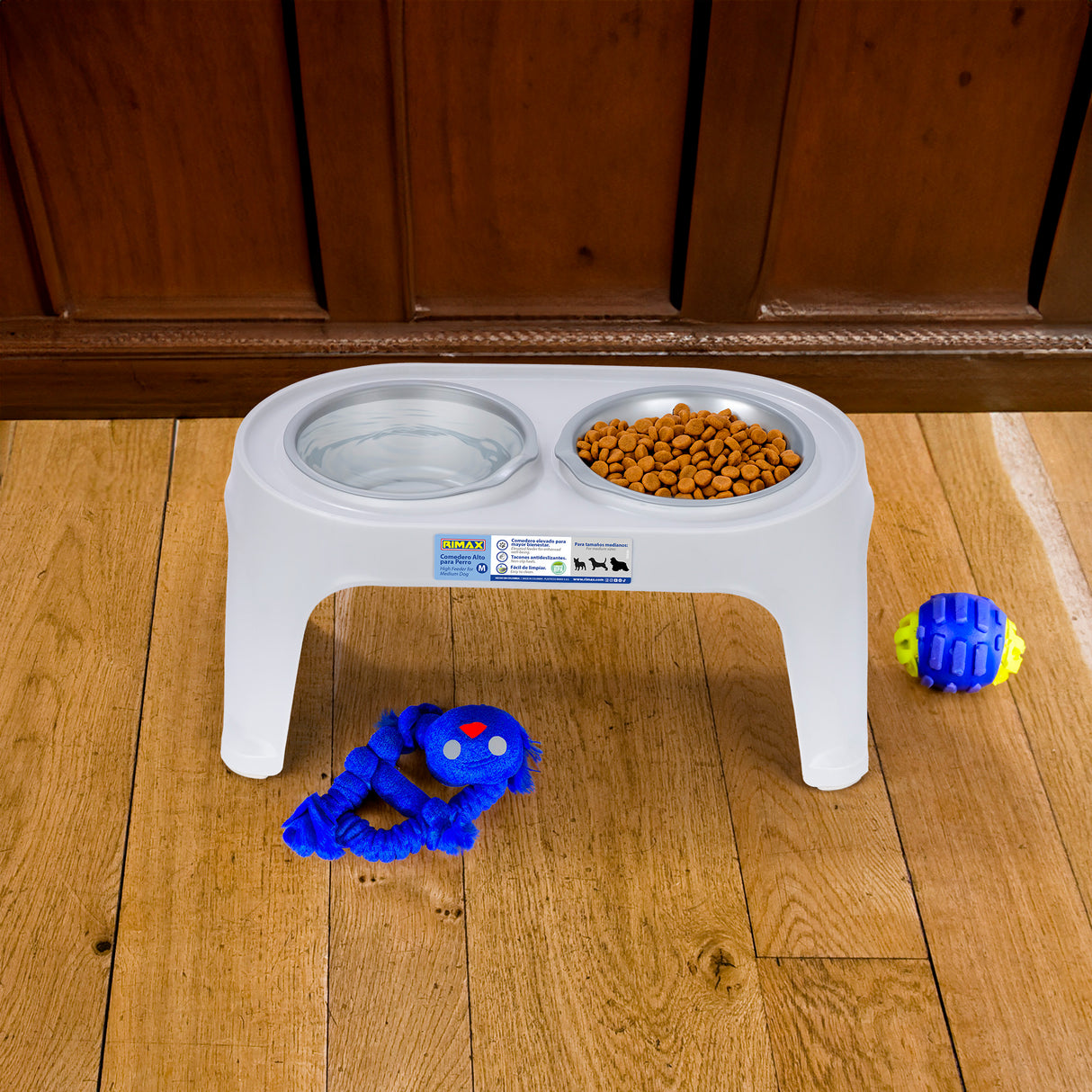 Comedero Alto para Perros Rimax Gris Hielo 44.5x21.7cm Para Perros Medianos - COMEDEROS Y BEBEDEROS PARA MASCOTAS | Bylmo