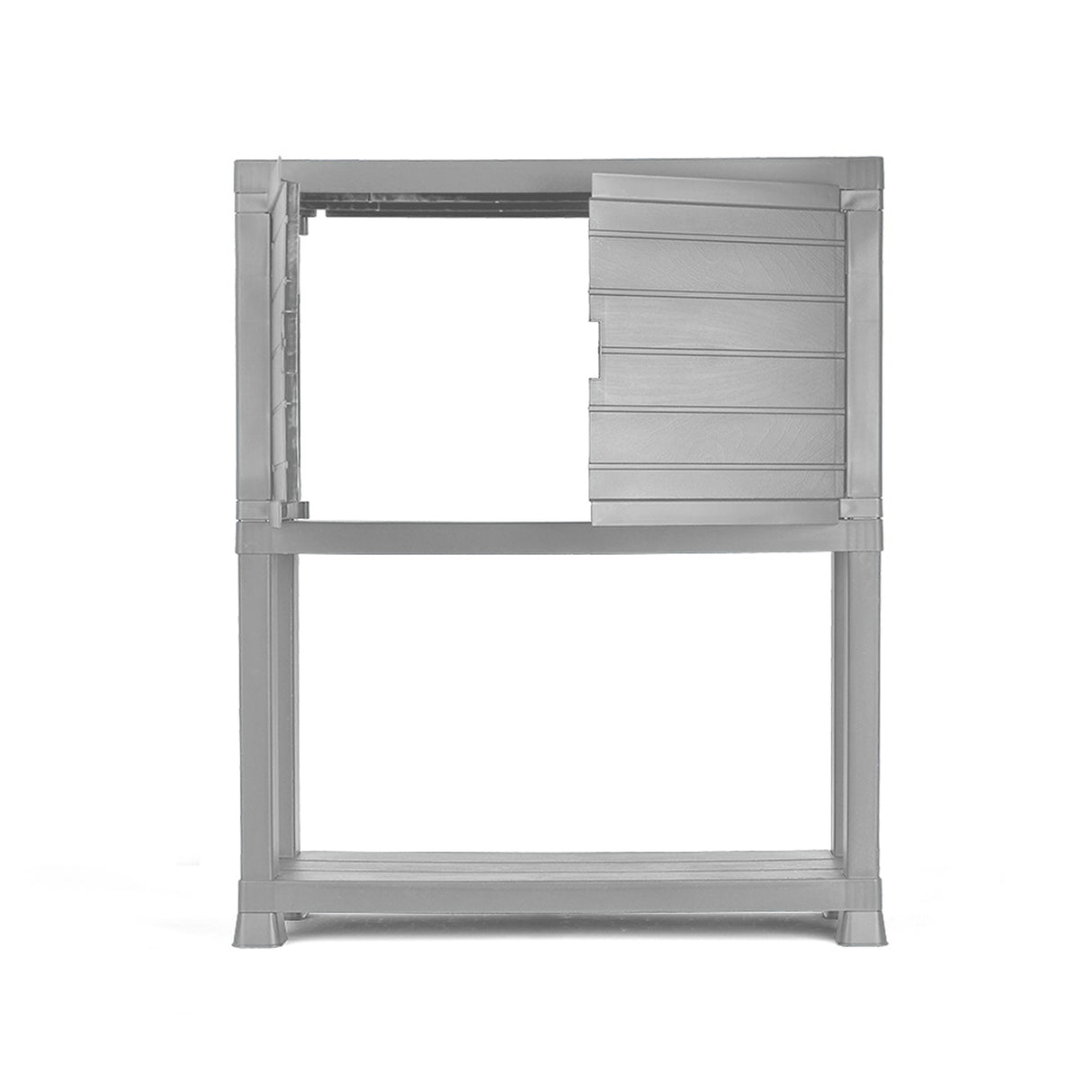 Arrimo Rimax Gris Hielo 24.5x72.8cm con Dos Puertas y Un Compartimiento - BIFES Y ARRIMOS | Bylmo