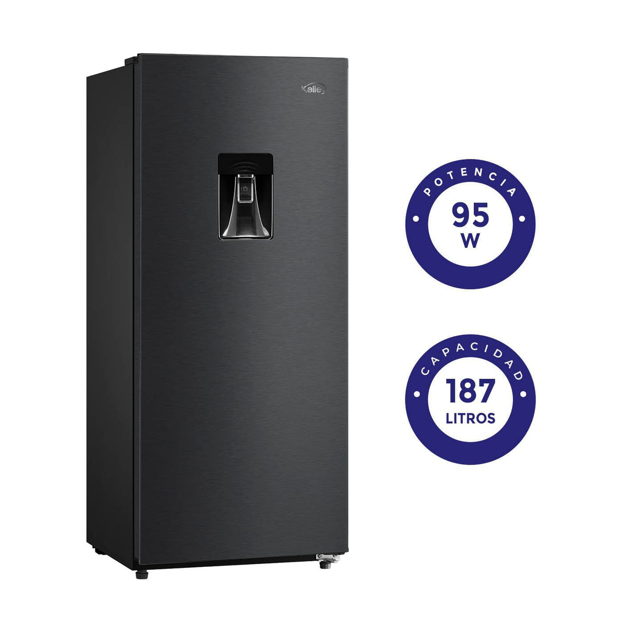 Nevera Kalley Gris Oscuro 52x124.6cm para 187 Litros - NEVERAS | Bylmo