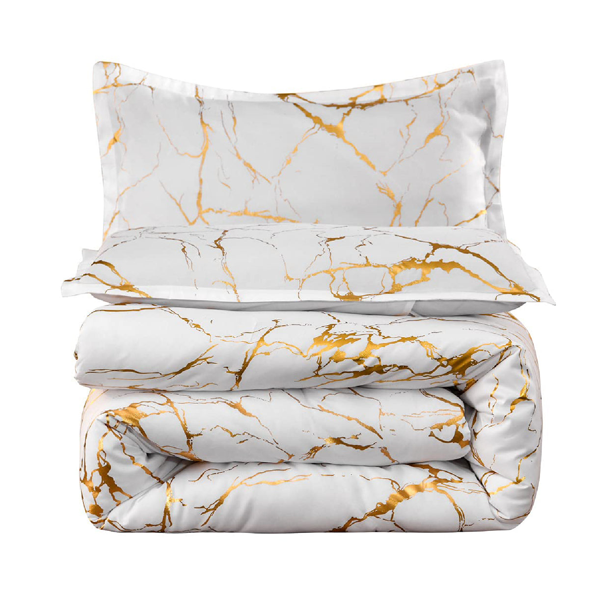 Funda de Duvet Harmony Gold Blanco 240x240cm para Cama Queen 160 X 180 Cm - TENDIDOS Y CUBRELECHOS | Bylmo