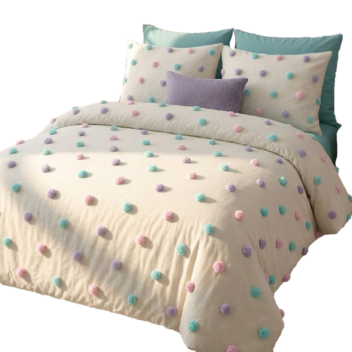 Combo Funda Duvet con Plumón Harmony Pomcolors Blanco 200x240cm para Cama Semidoble 120 X 180 Cm - TENDIDOS Y CUBRELECHOS | Bylmo