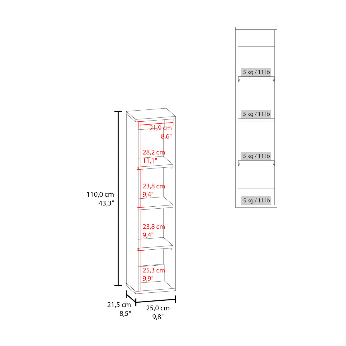 Arrimo Vedra Avellana y Cartagena 120x80.7cm con Dos Puertas y Cuatro Compartimientos