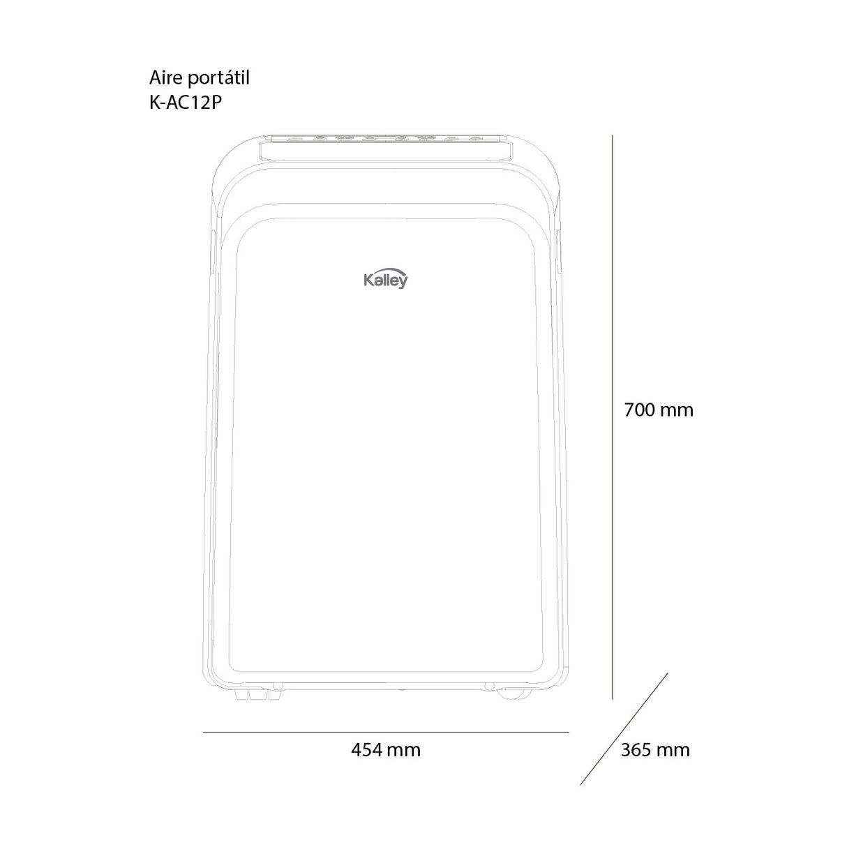 Aire Acondicionado Portátil Kalley Blanco 45.4x70cm 12000 BTU con Temporizador - AIRES ACONDICIONADOS | Bylmo