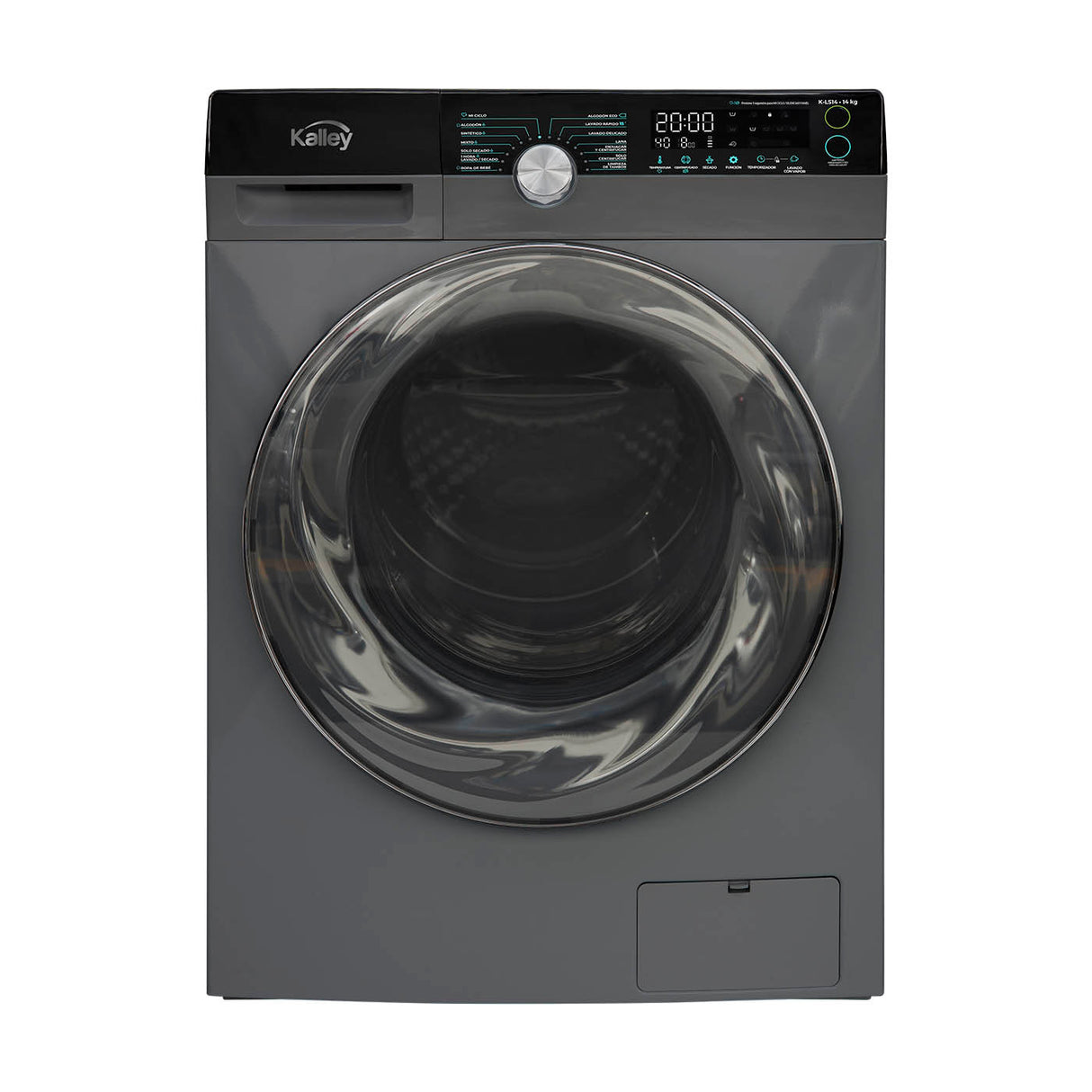 Lavadora Kalley Gris 59.5x85cm con Opcion de Secadora para 14 Kilogramos - LAVADORAS Y SECADORAS | Bylmo