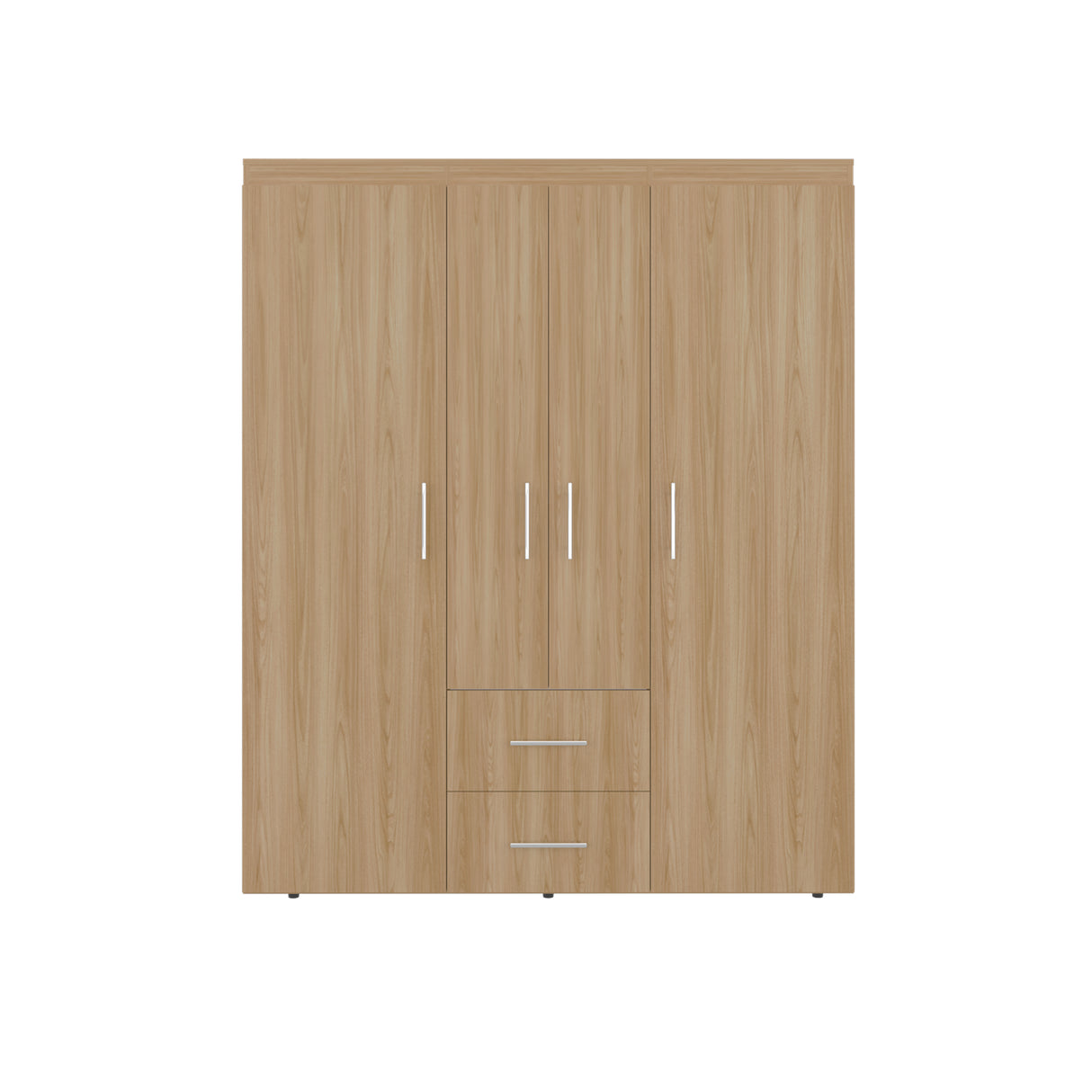 Closet Bariloche Eco Fresno y Blanco 150.3x177.9cm Con Dos Cajones y Cuatro Puertas - CLOSETS | Bylmo