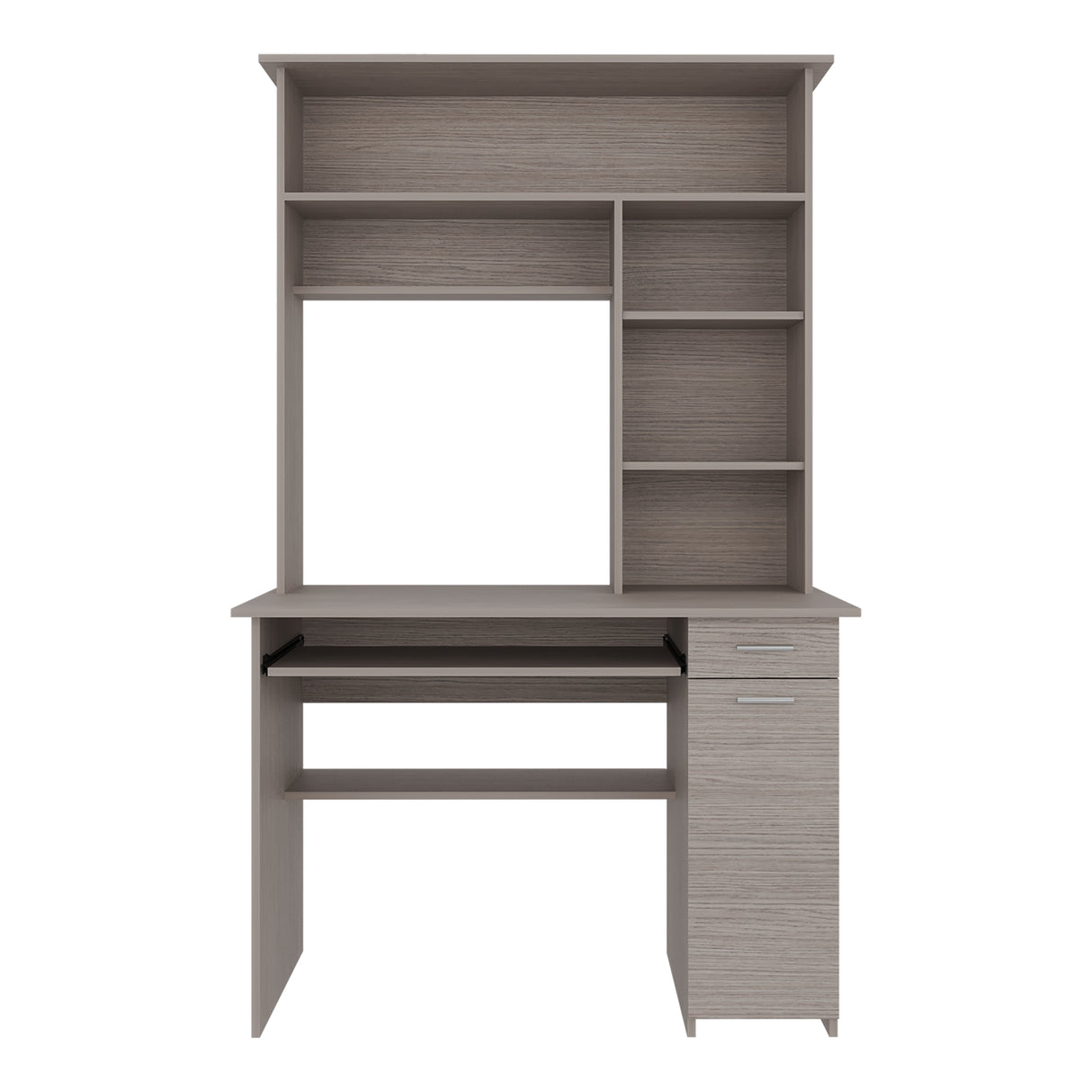 Centro de Computo Minka Gris Positano 110x180.7cm con Cajón y Entrepaños - ESCRITORIOS | Bylmo
