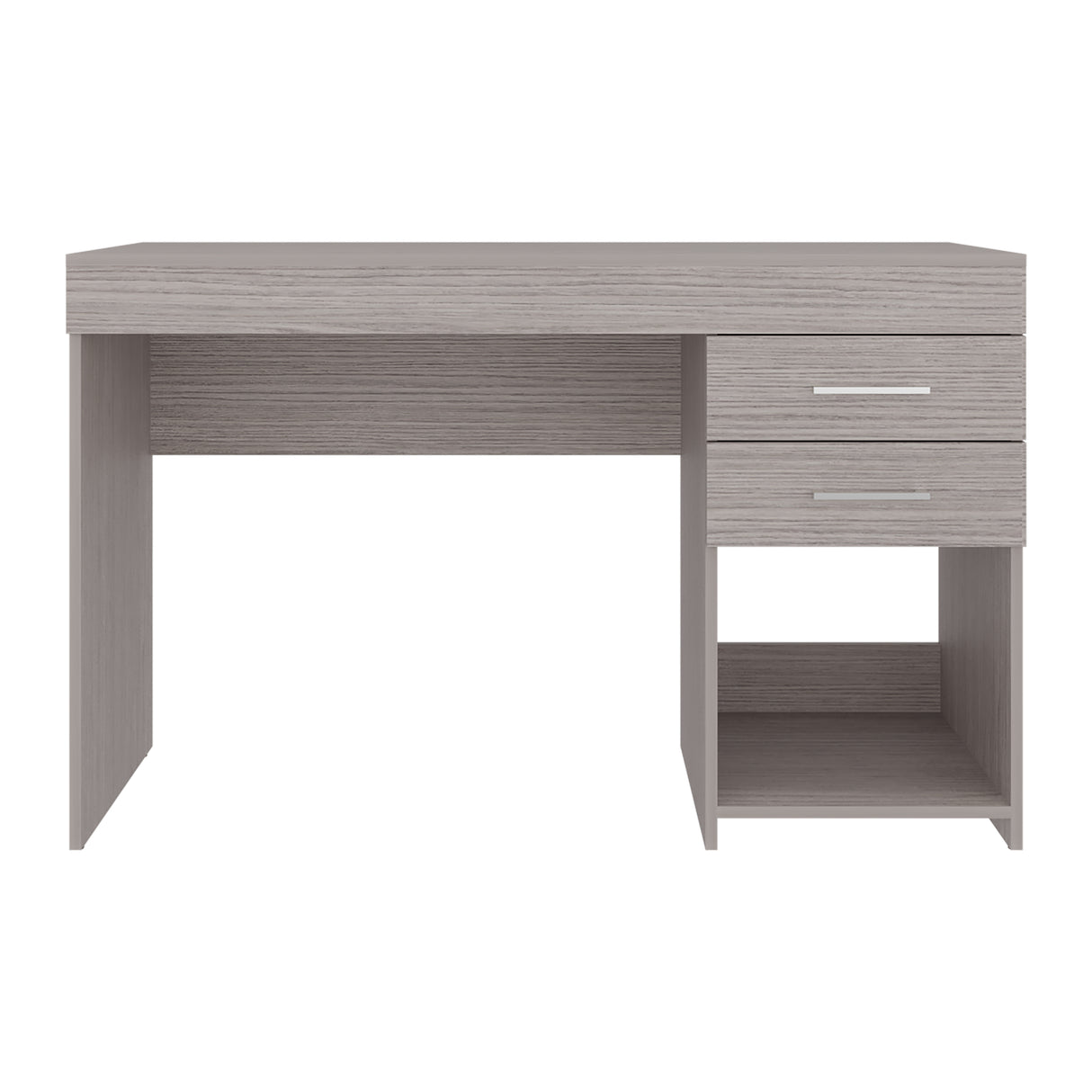 Escritorio Ibare Gris Positano 120x75cm Con Dos Cajones y con Organizador de Libros - ESCRITORIOS | Bylmo