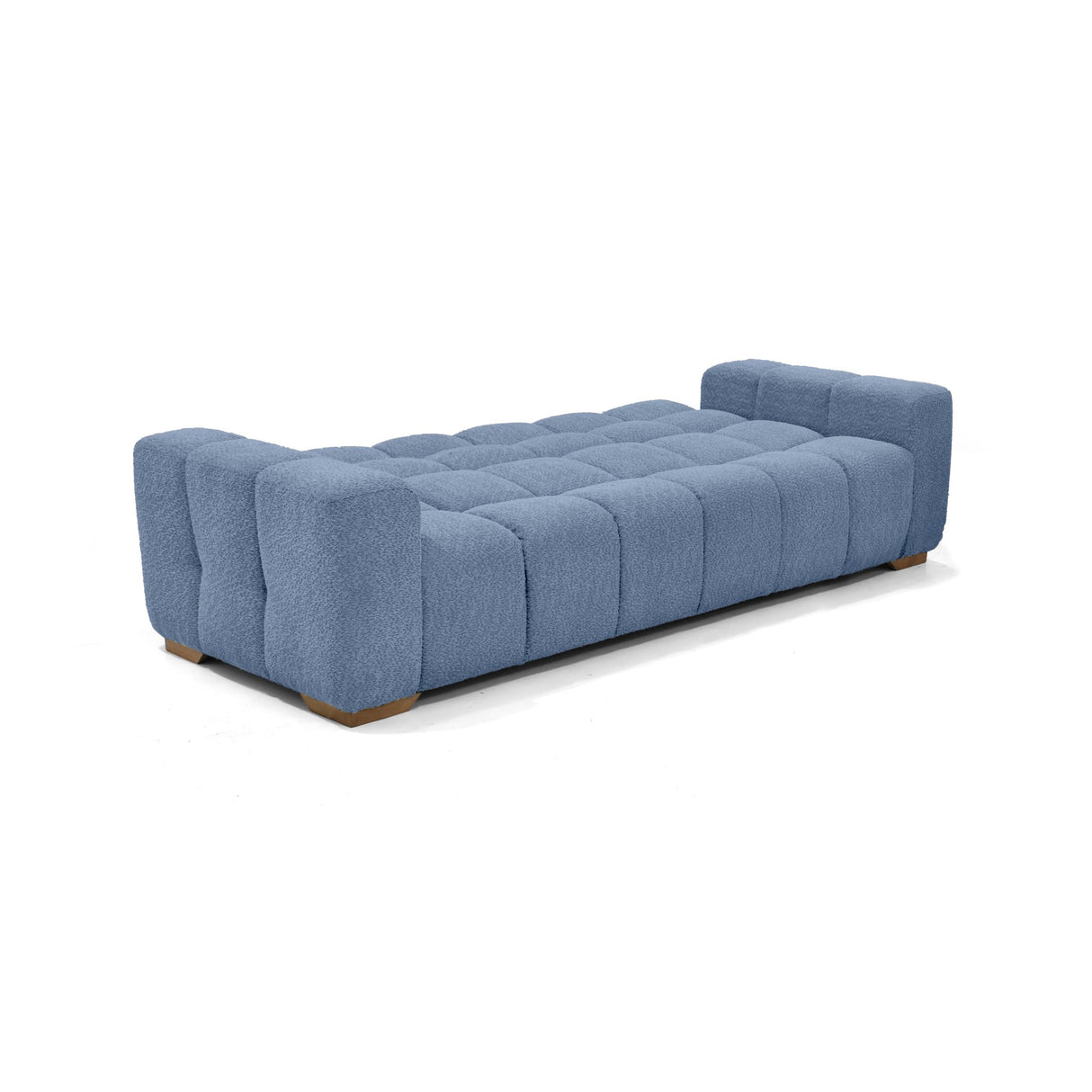 Sofá Cama Miami Indigo y Matiz Caoba 228x78cm De Tres Puestos Reclinable y Tapizado Capitoneado - SOFAS Y POLTRONAS | Bylmo
