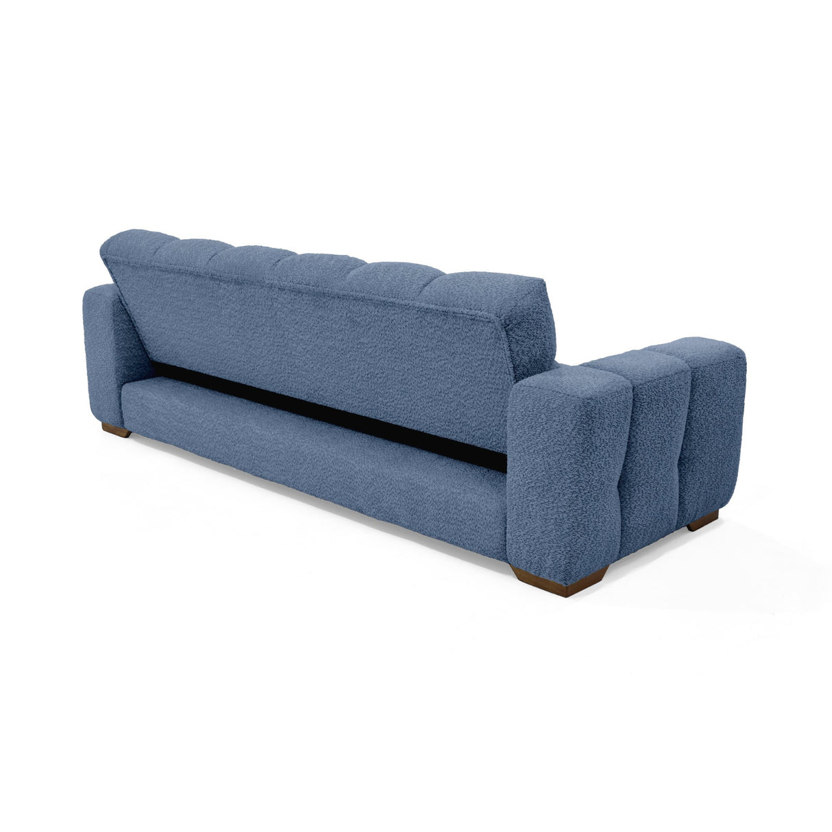 Sofá Cama Miami Indigo y Matiz Caoba 228x78cm De Tres Puestos Reclinable y Tapizado Capitoneado - SOFAS Y POLTRONAS | Bylmo