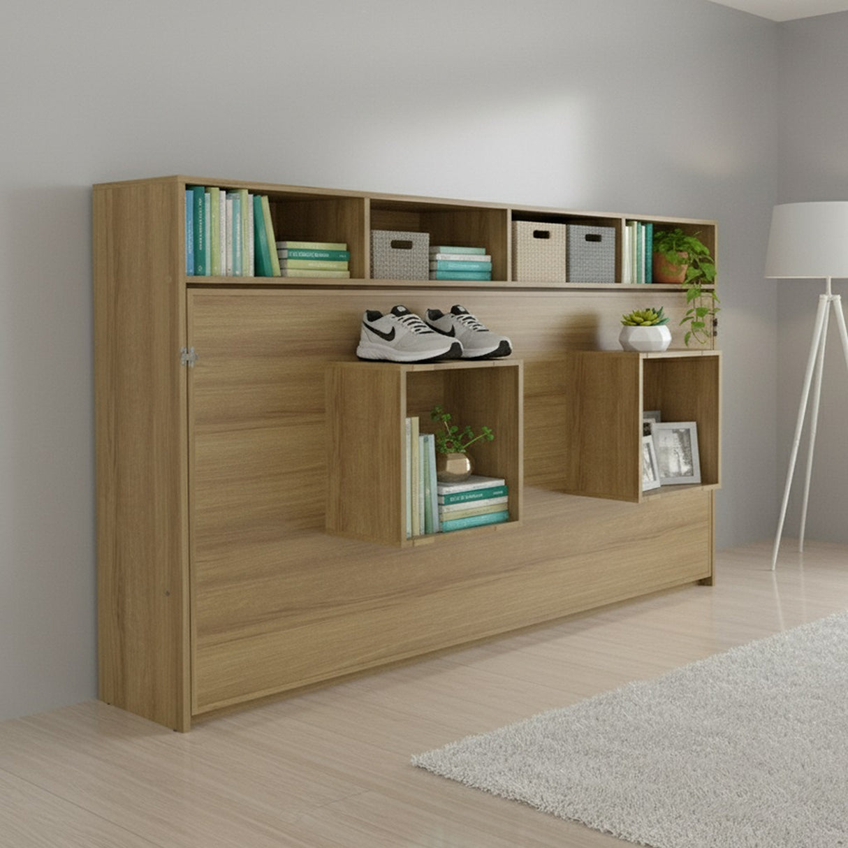 Cama Abatible Toledo Almendra 195.8x121.6cm para Colchón Sencilla 90 X 190 Cm - CAMAS | Bylmo