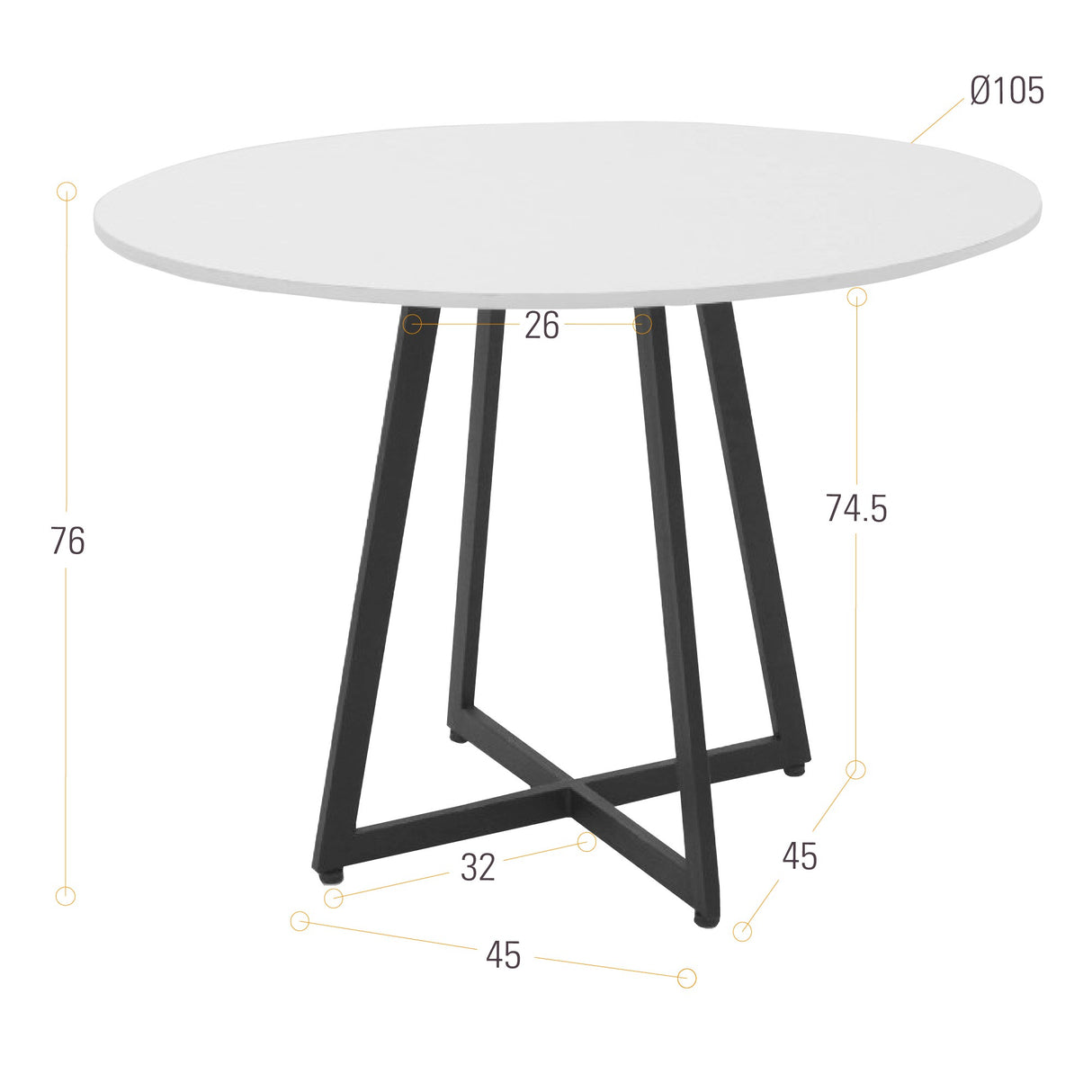 Mesa de Comedor Malawi Blanco 105x76cm Circular de Cuatro Puestos sin Sillas - COMEDORES | Bylmo