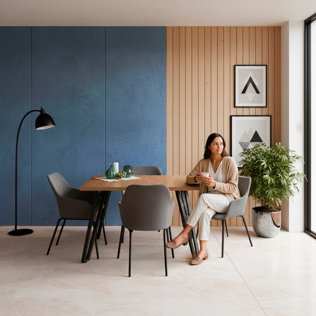 Comedor Forest Gris y Mácula 120x75cm Rectangular de Cuatro Puestos con Cuatro Sillas Mendoza - COMEDORES | Bylmo