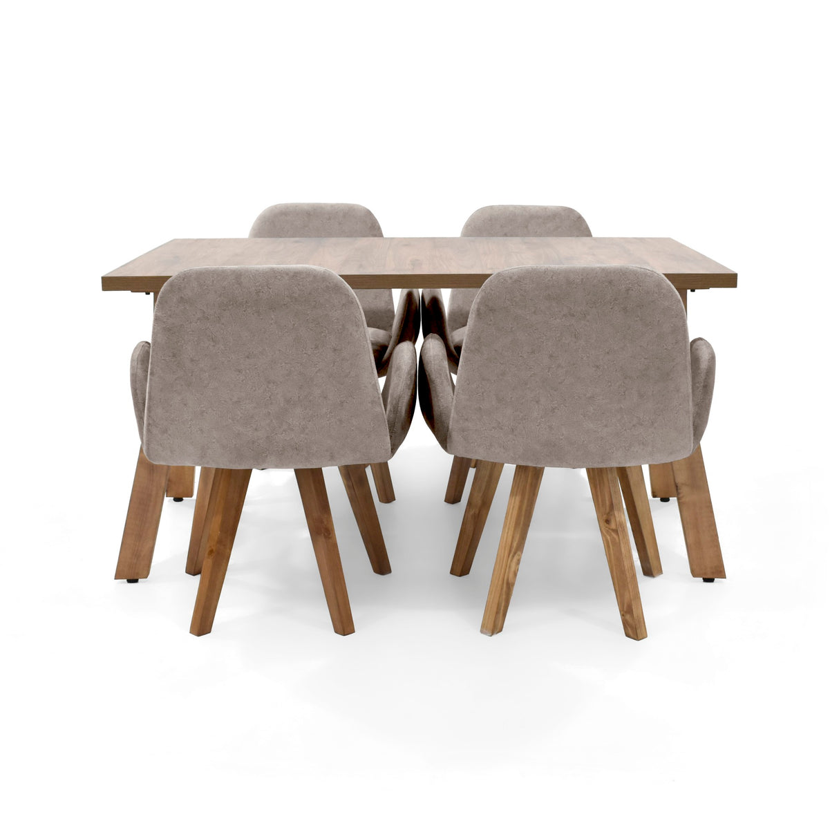 Comedor Nara Taupe y Mácula 144x75cm Rectangular de Cuatro Puestos con Cuatro Sillas Mao - COMEDORES | Bylmo