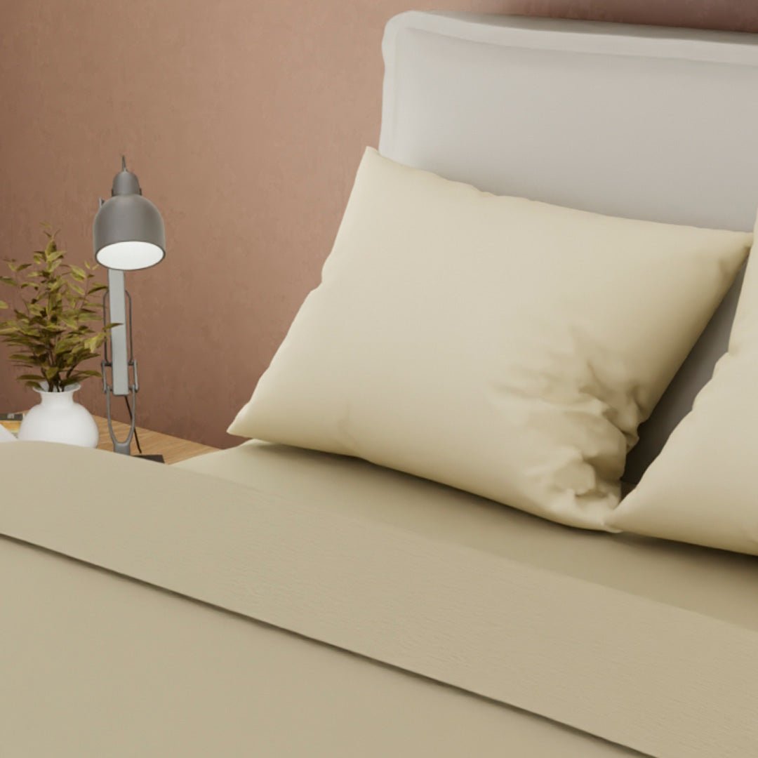 Juego de Sabanas Unicolor Amarillo Para Cama Queen 160 X 190 Cm Fondo Entero - SABANAS | Bylmo