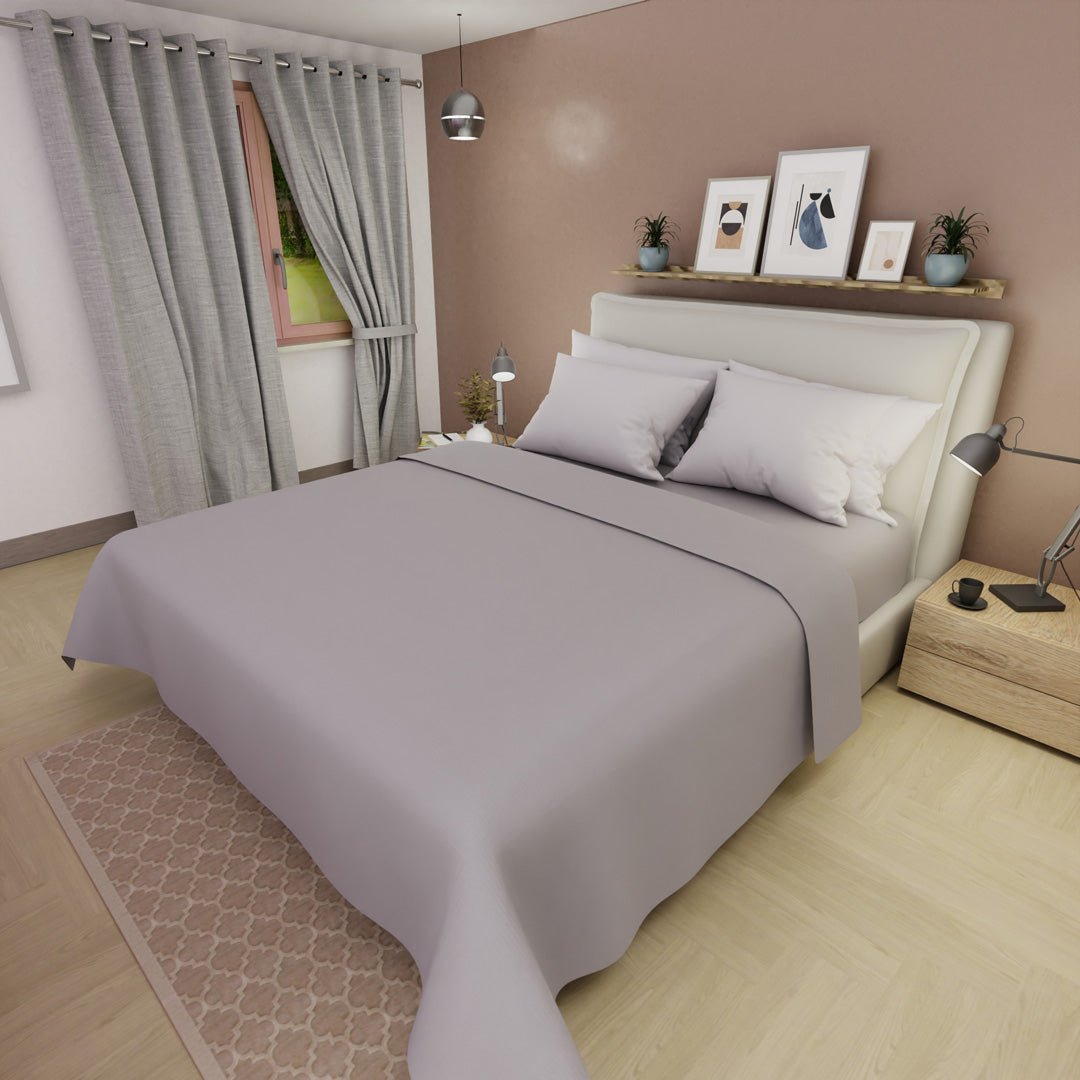 Juego de Sabanas My House Lila Para Cama Doble 140 X 190 Cm Fondo Entero - SABANAS | Bylmo