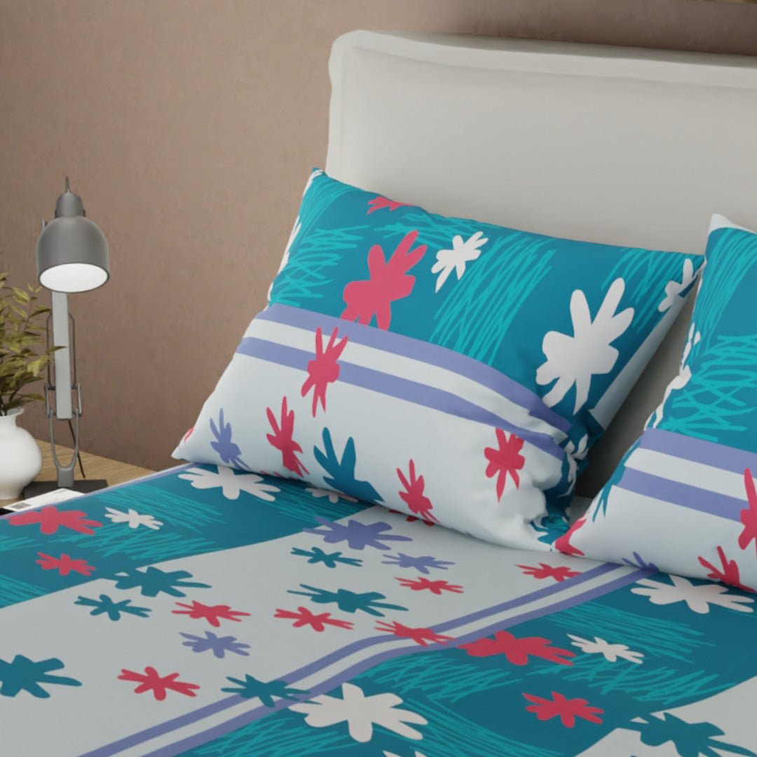 Juego de Sabanas Ensoñación Floral Azul y Blanco Para Cama Sencilla 100 X 190 Cm de Flores - SABANAS | Bylmo
