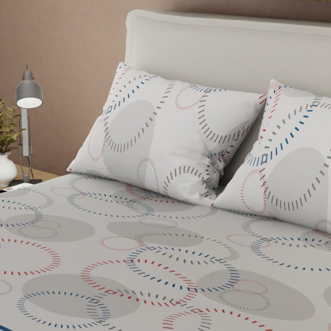 Juego de Sabanas Grafito Para Cama Doble 140 X 190 Cm de Circulos Y Lineas - SABANAS | Bylmo