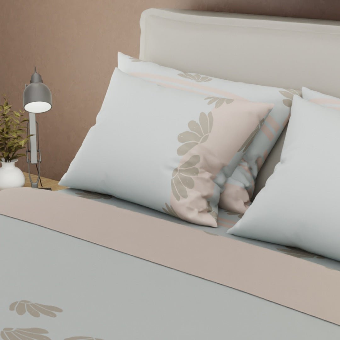 Juego de Sabanas Encanto Style 4 Gris Para Cama Semidoble 120 X 190 Cm de Hojas - SABANAS | Bylmo