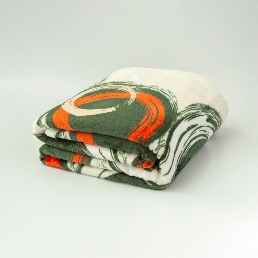 Cobija Piel de Durazno Verde y Naranja 180x200cm de Circulos - COBIJAS Y MANTAS | Bylmo