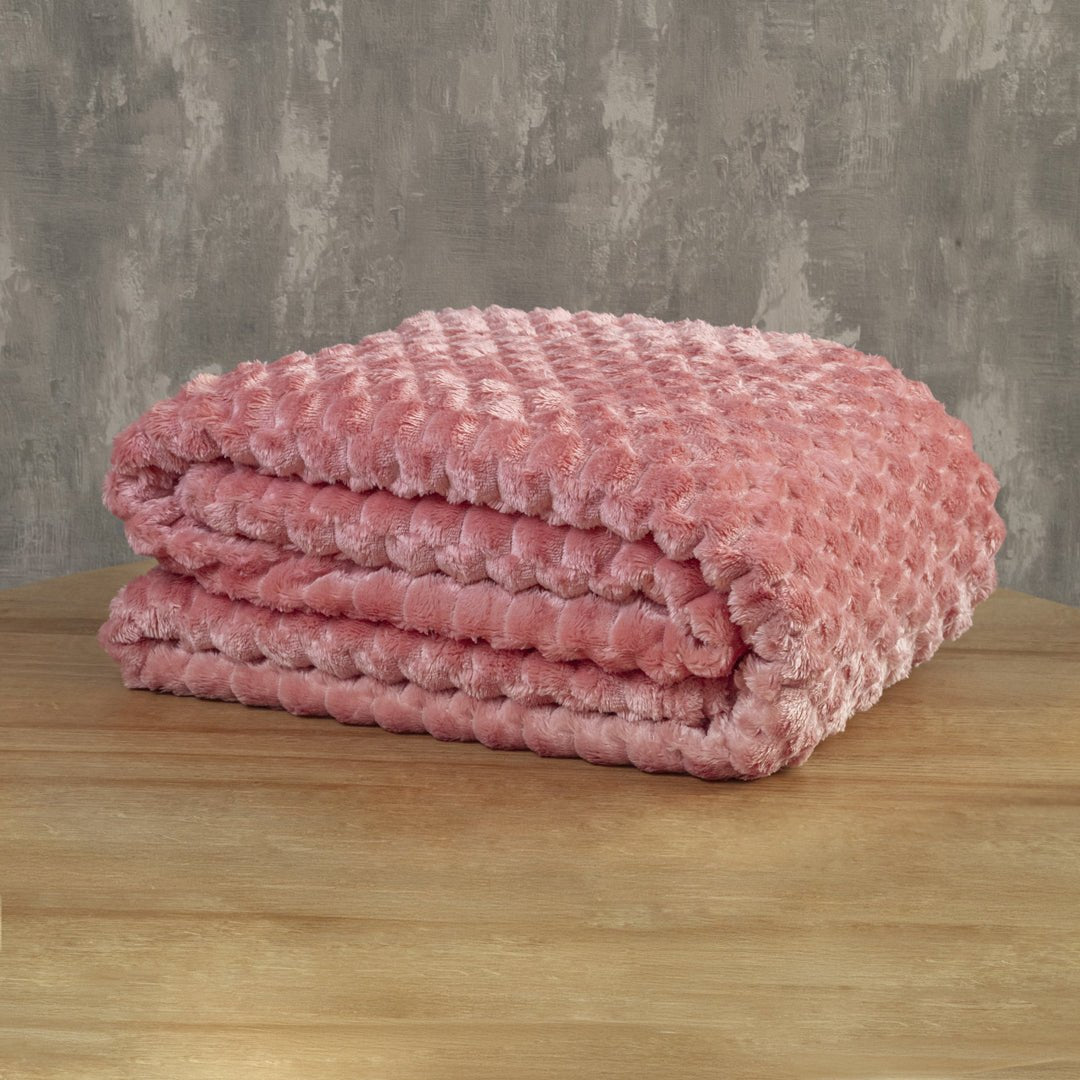 Cobija Texture Rosado 180x200cm Fondo Entero - COBIJAS Y MANTAS | Bylmo